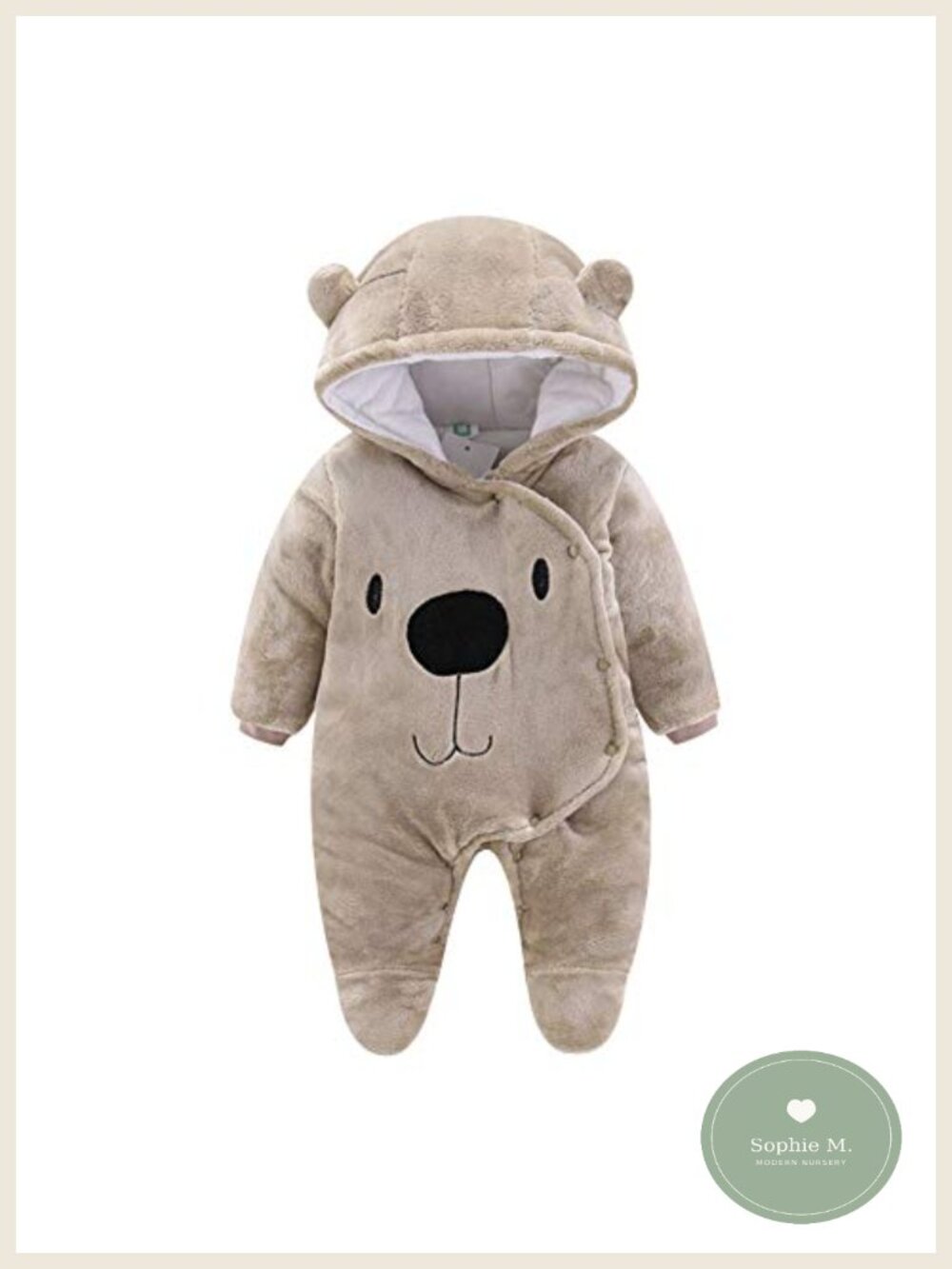 Baby Fleece Snowsuit Hooded Footie Jumpsuit Winter One-Piece Outwear
